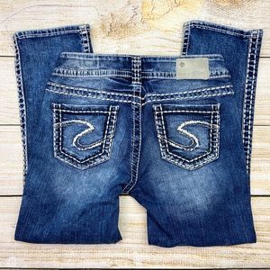 SILVER JEANS Blue Suki Mid Capri Crop Jeans
